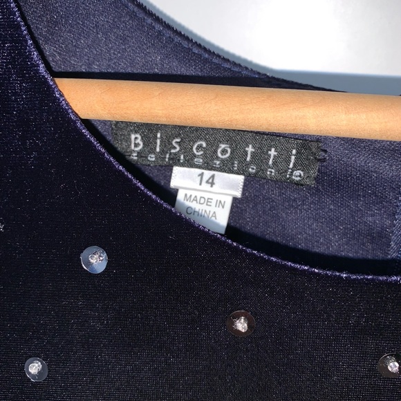 Stunning Biscotti Collection Blue/Silver Holiday Party Dress girls 14 - Picture 2 of 5